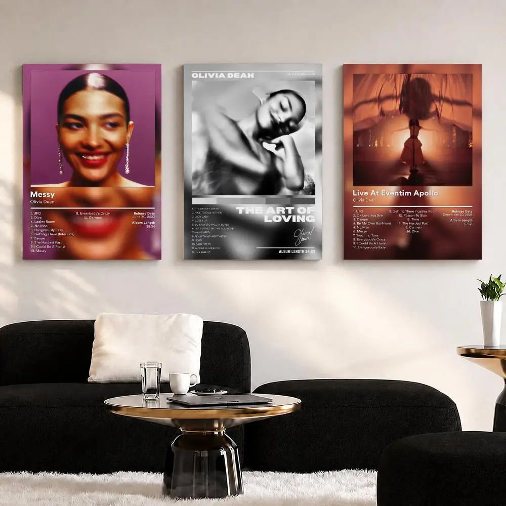 Singer Album O-Olivia D-Dean Framed Wall Painting Ready to Hang Canvas Wall Art Poster for Bedroom Living Room Home Decor Gift