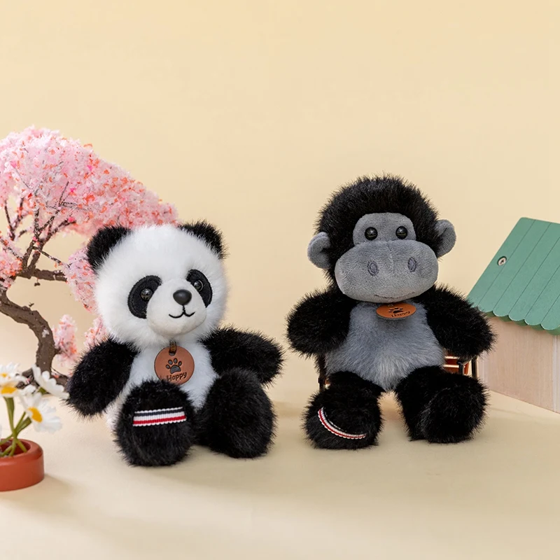 11 Styles Cartoon Animal Plush Pendant Cat Lion Crocodile Donkey Chimpanzee Toys Cute Keychain Pendant Bags Decor Car Interior view 5