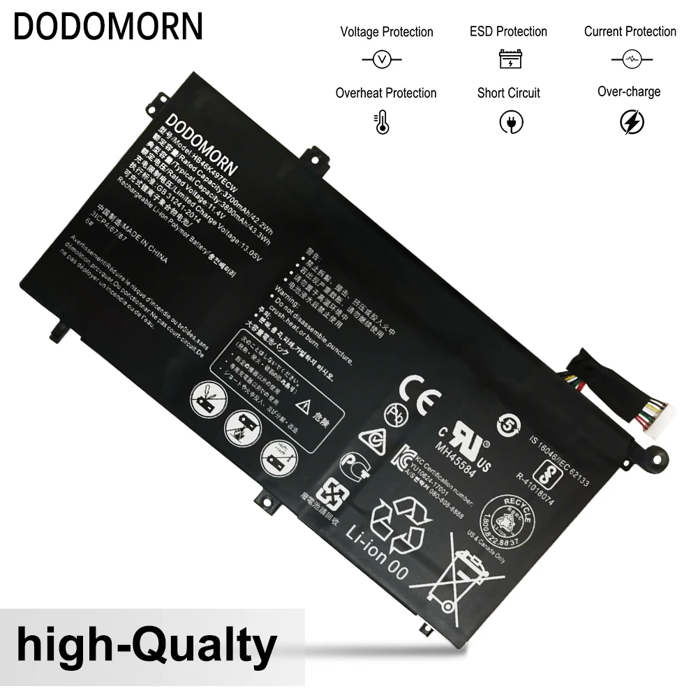 DODOMORN HB46K497ECW Laptop Battery For Huawei Matebook D 2018 PL-W19 PL-W09 MRC-W00 PL-W19A/W29 MRC-W50 MRC-W70 Busines Battery