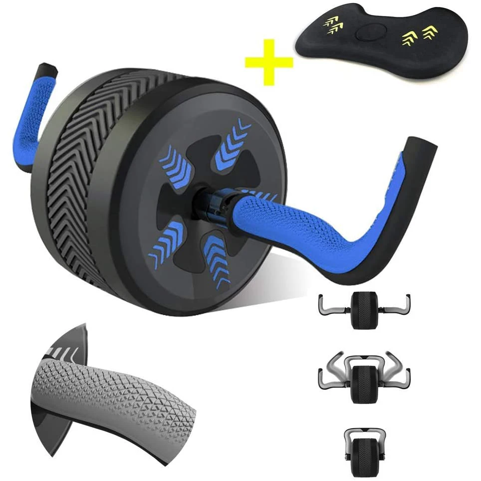 

Ab Rollers Wheel Kit Core Strength Training Abdominal Exercise Roller with Knee Mat Home Gym Fitness Equipment for Abs Workout