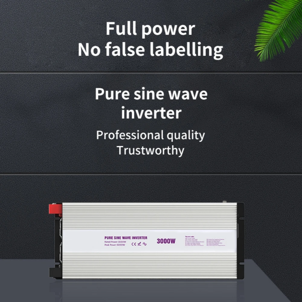 Intelligent Pure Sine Wave Solar Dc Ac 3000 Watt Solar Power Inverter With Remote Control For Camping Use