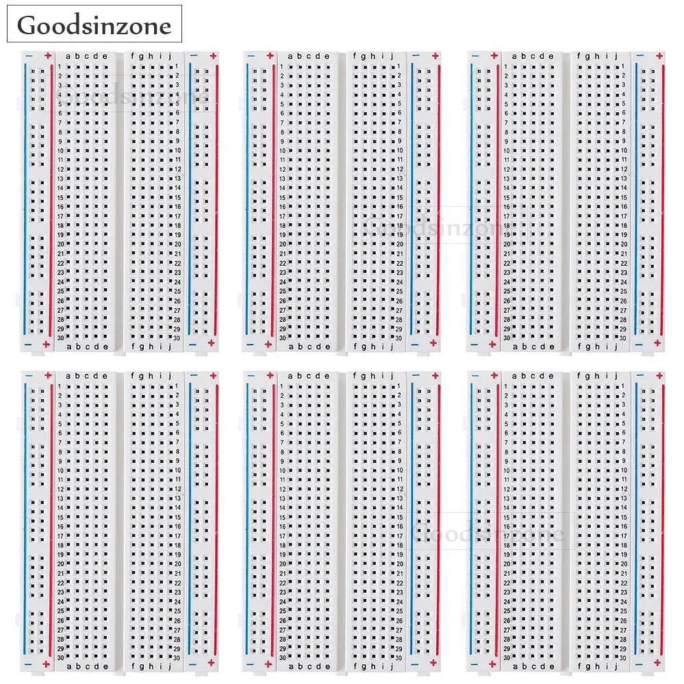 6PCS 400 Point Solderless Breadboard Set Prototype Board, 6 PCS 400 Pin Solderless Board Kit for Arduino Raspberry pi 5 4B 3B