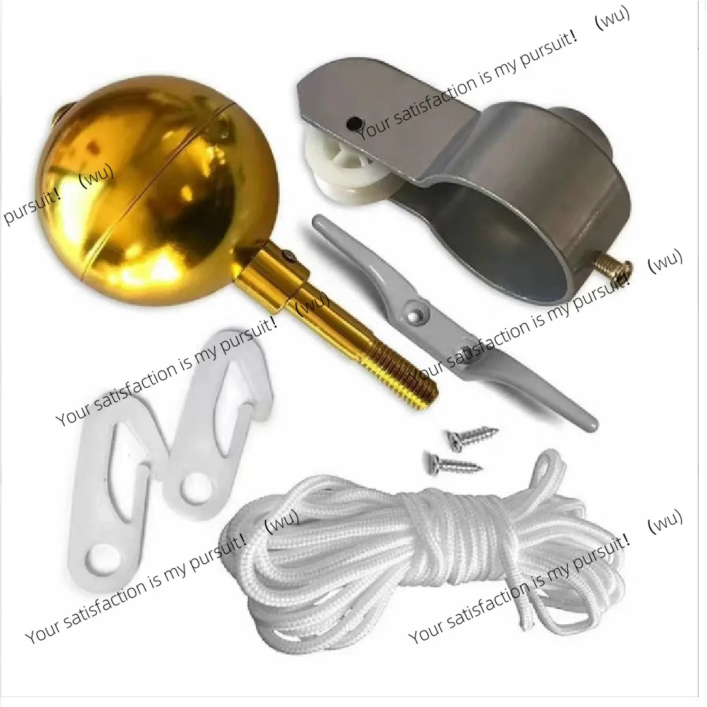 Gold-plated round hand flag flagpole hat head, outdoor flagpole accessories