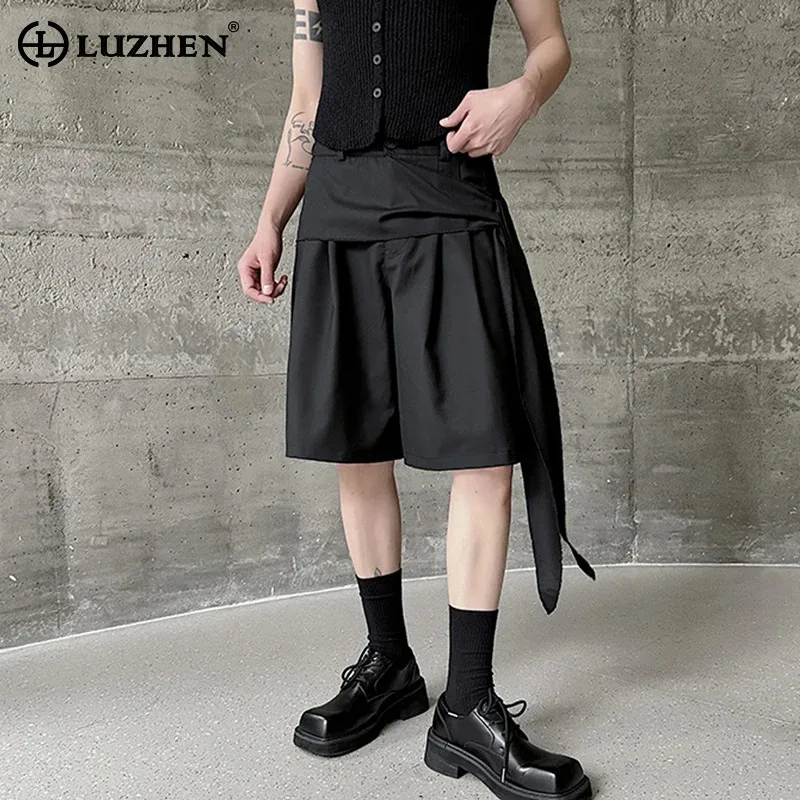 

LUZHEN новые модные брюки с пятью точками, оригинальные стильные элегантные мужские прямые шорты High Street JY2519