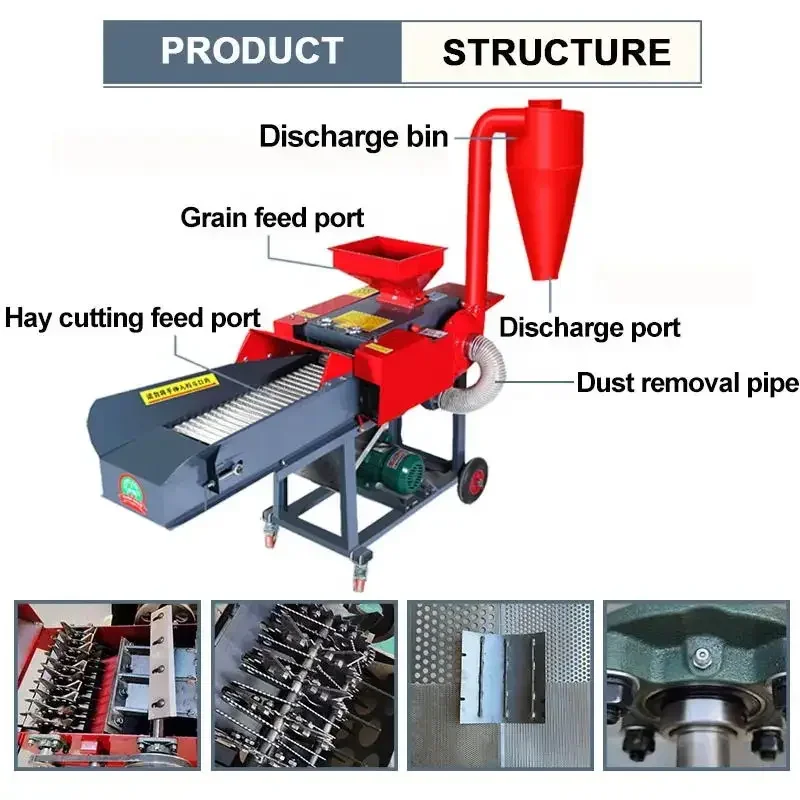 lzyDry and wet dual-purpose duck and goose feed machine,corn grain feed grinder wet straw, forage sugarcane grinder