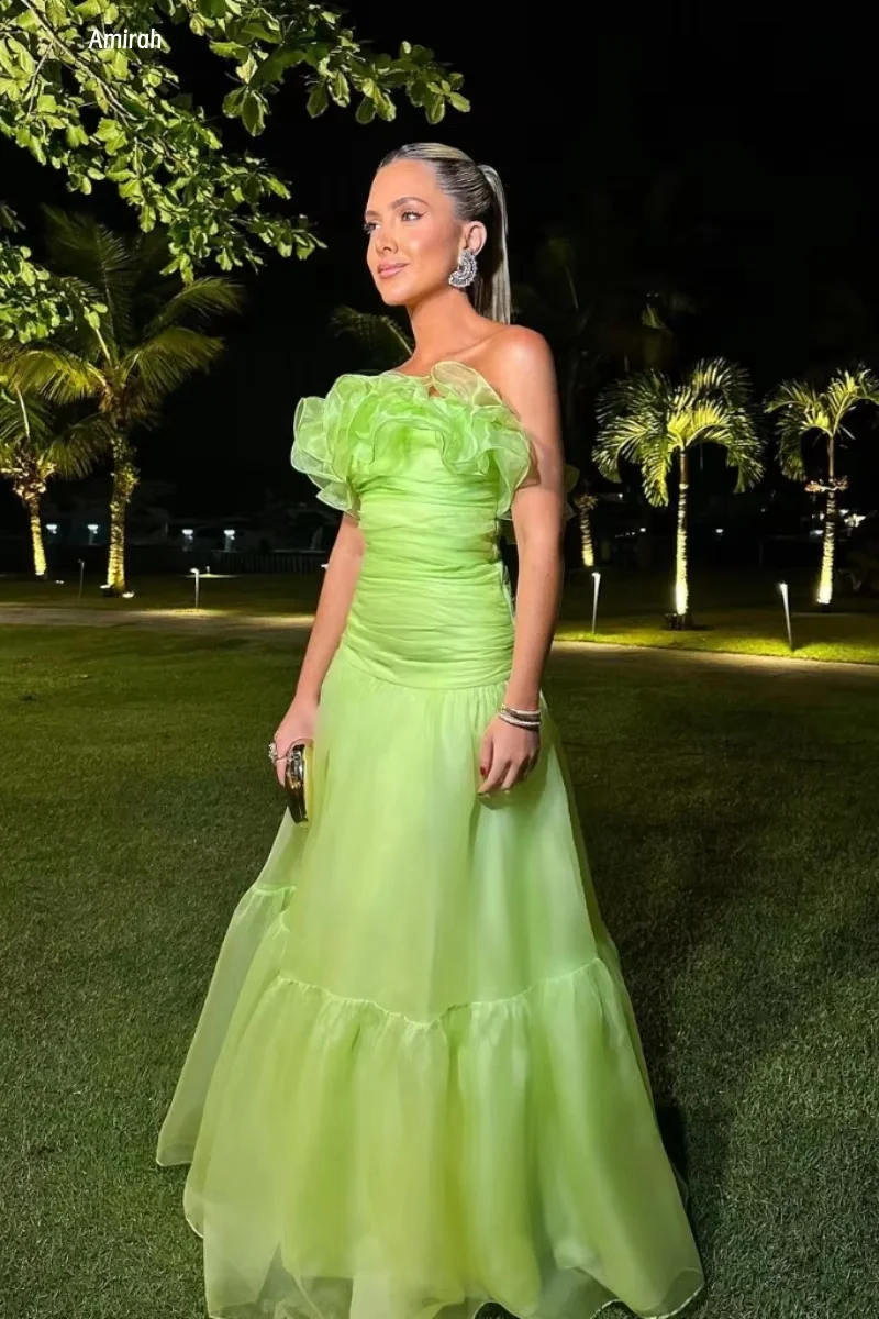 Amirah feito sob encomenda vestidos de noite mulher vestidos elegantes para evento especial chiffon linha um fora do ombro vestido de baile vestidos de baile