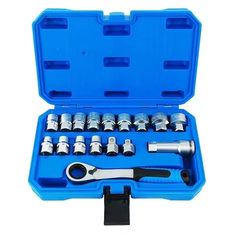 For 17-Piece Set/28/31-piece Set Two-way Head Change Ratchet Plum Blossom Piercing Sleeve, Screw Removal Tool