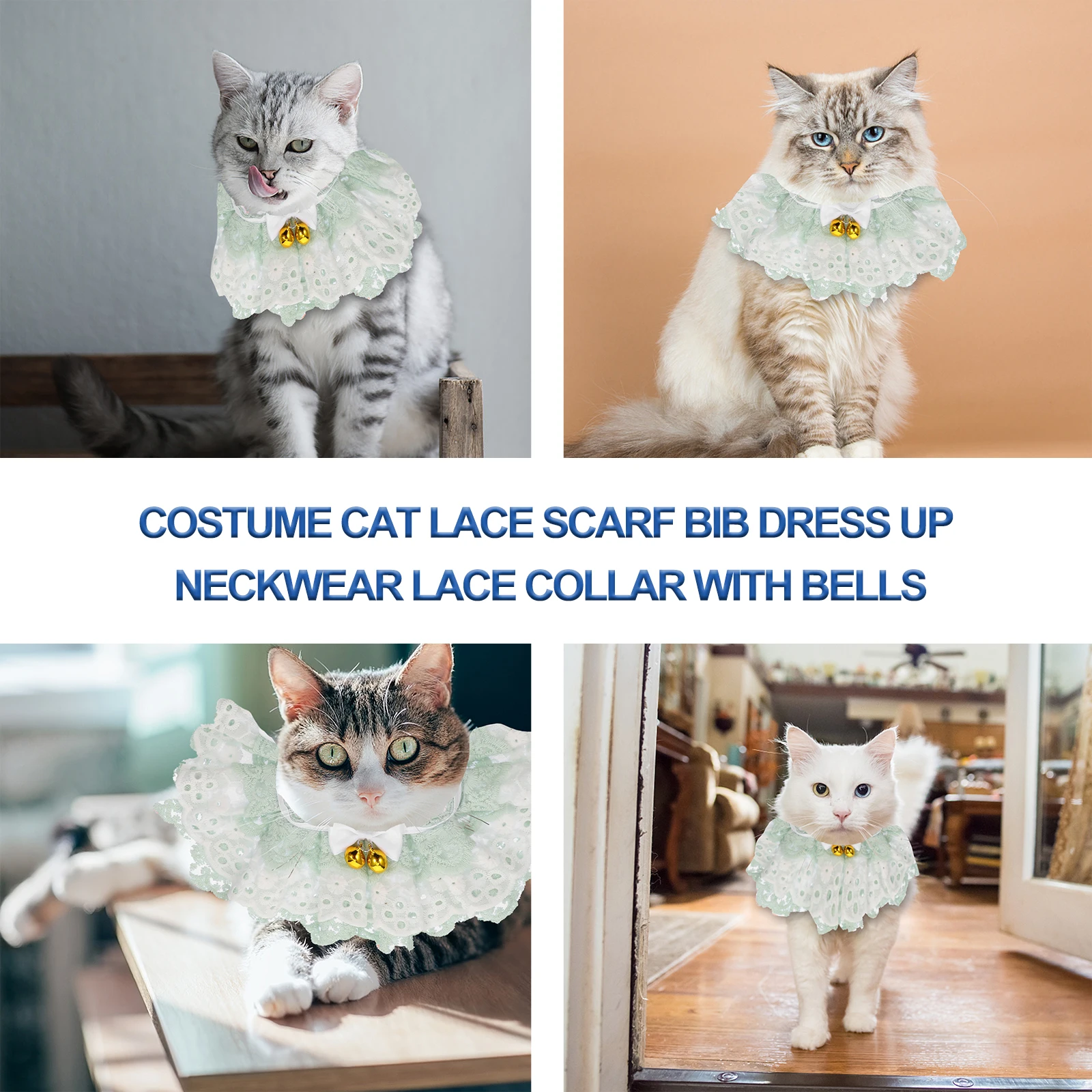 

Pet Cat Scarf Bib Lace Collar Costume Neckwear Birthday Wedding Christmas Gift Lightweight Comfortable Fabric Ribbon Durable
