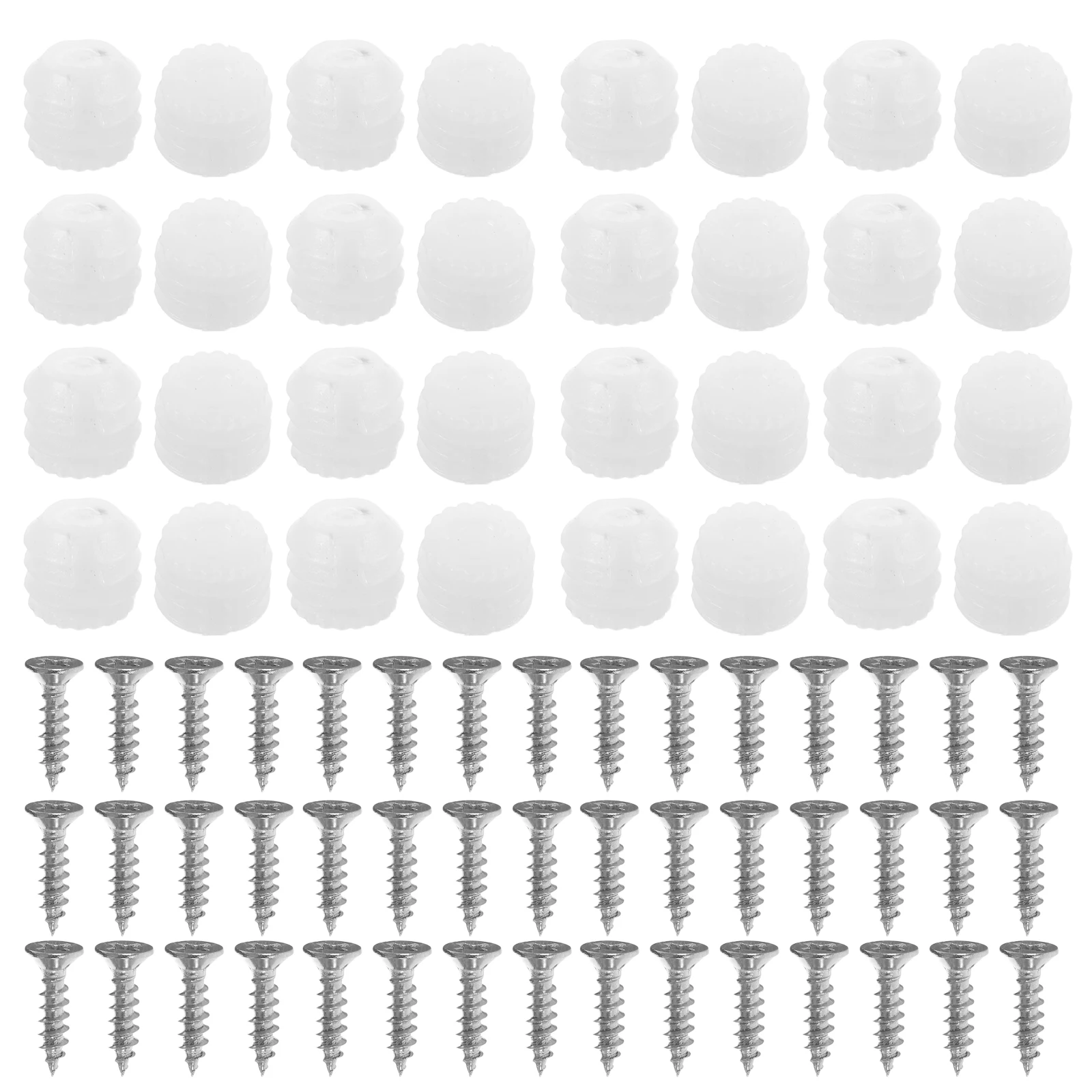 

200pcs Embedded Screws Plastic Dowel Inserts Cabinet Hinge Repair Furniture Hardware Self Tapping Metal Screws Shelf Support