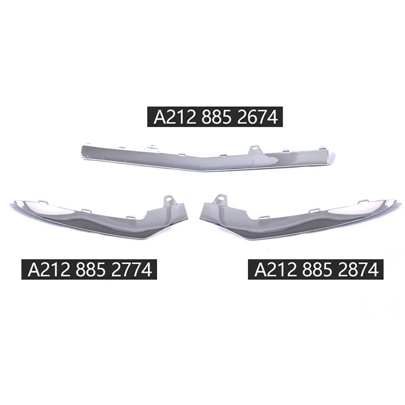 3pcs/set Car Front Bumper Lip Spoiler Splitters for Mercedes Benz W212 E200 E250 E300 E350 2014-2016 (Sport Models)