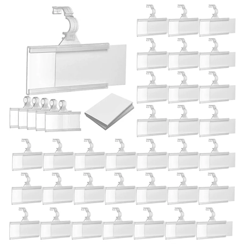 150 Pieces Plastic Wire Shelf Label Holders, Reusable Price Label Holder With Locks, Label Display Holder