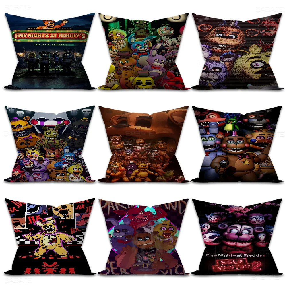 1pc Fnaf Anime Five-nights-At-Freddys Pillow Covers Cartoon Sofa Decorative Home Double-sided Printing Short Plush Cushion Cover