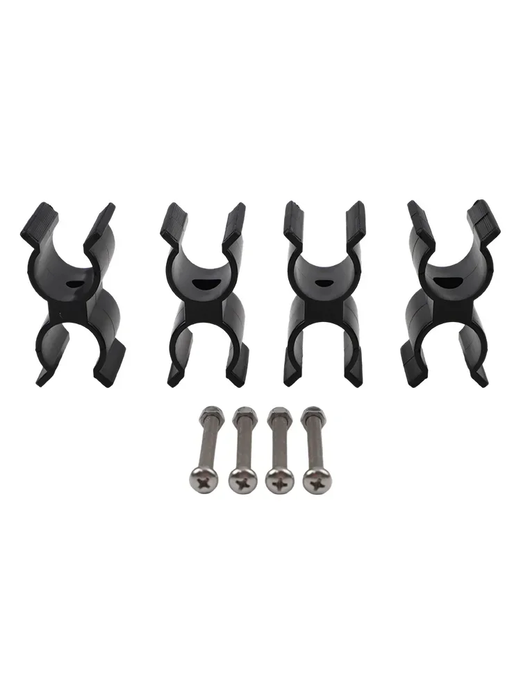 4pcs Boat Pole Clip Holder Double Tube Clamp for Bimini Top Rods Fits 7 8 to 1 Inch Diameter Marine Outdoor Plastic