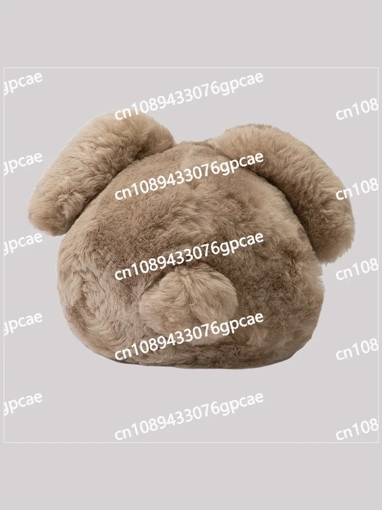 2024 New Products Cartoon Cute Special-shaped Rabbit Throw Pillow Sofa Bedroom Real Wool Decorative Doll