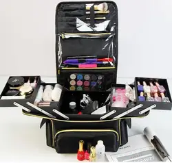 Women Cosmetic Organizer Portable Cometic Makeup Bag Make up suitcase 2 layers women travel cosmetic suitcase Makeup Train Case