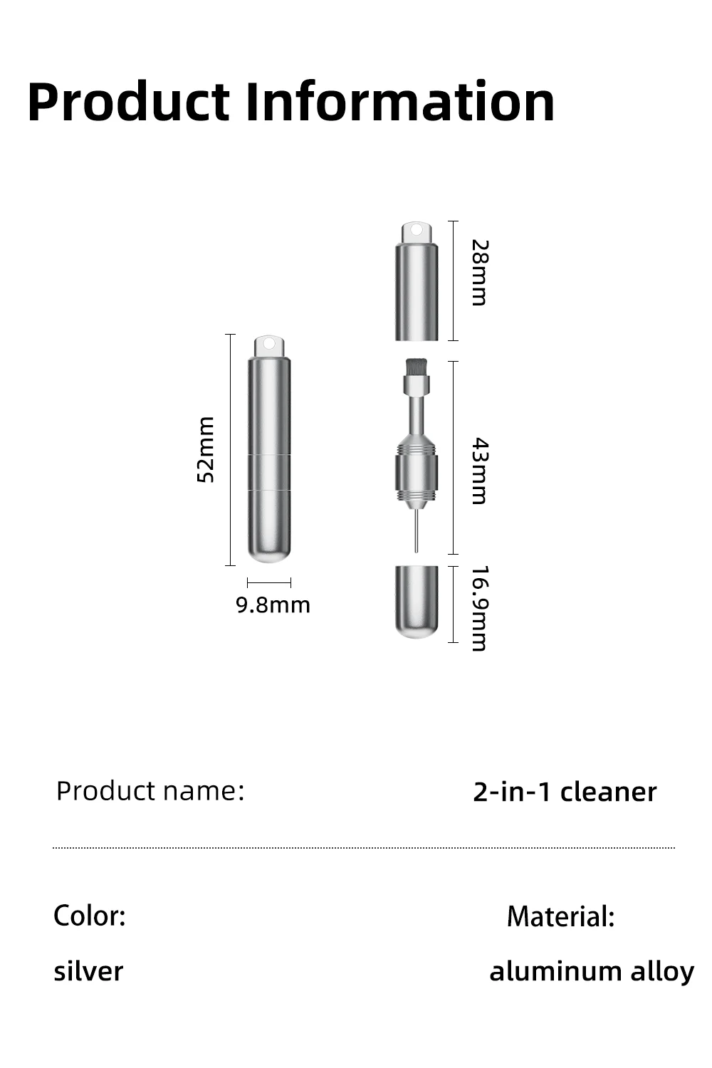 2 in 1 SIM Card Tray Removal Tool Portable Mini Keychain Eject Pins EDC Aluminum Alloy Earphone Cleaning Brush Headphone view 5