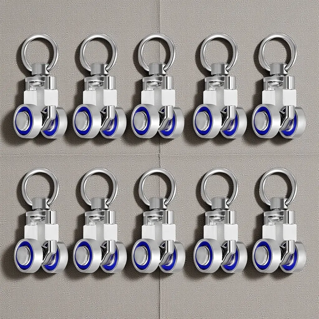 

10 шт. металлических роликов для карнизов, сменные аксессуары, внутренний диаметр 0,8 см, гладкие скользящие ролики для карнизов