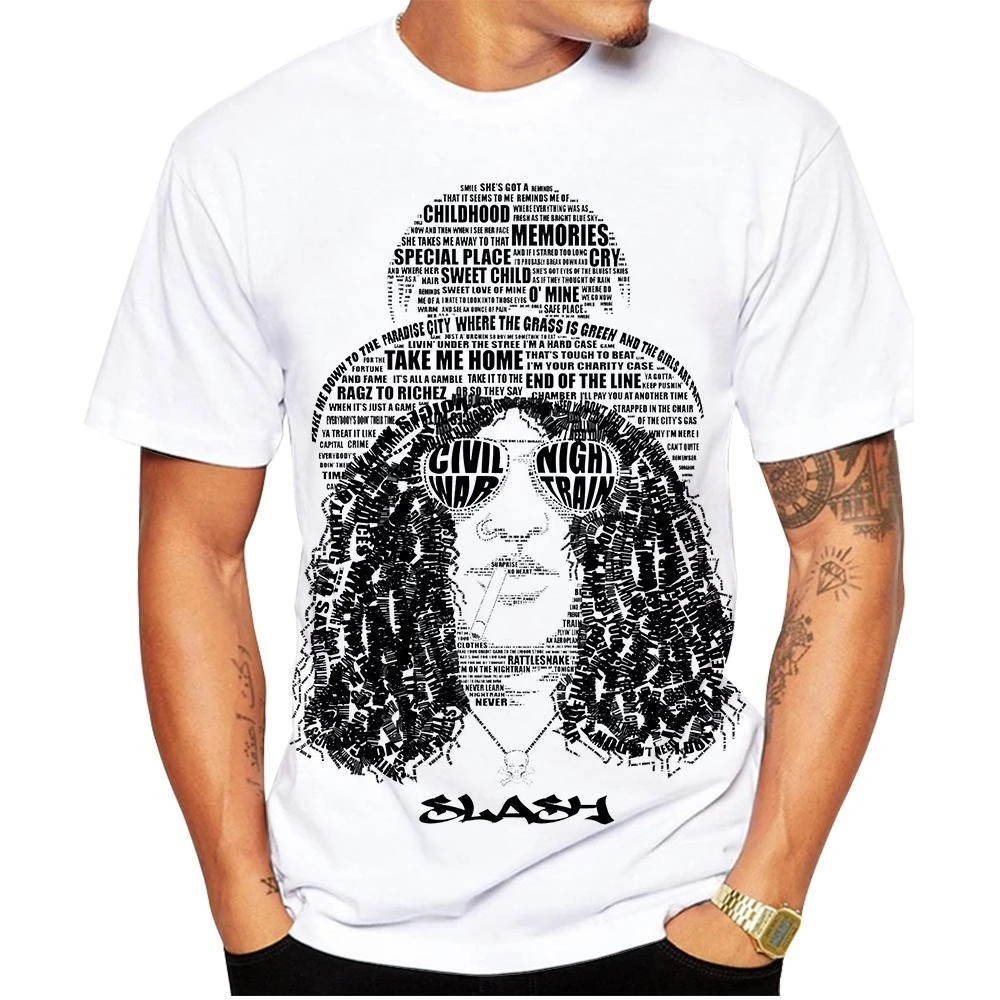 Slash 3D Print Cool T-shirt Men\'s/Women\'s Casual Short Sleeve T-shirt Street Hip Hop Rock Personality Tees Funny Kids Tops