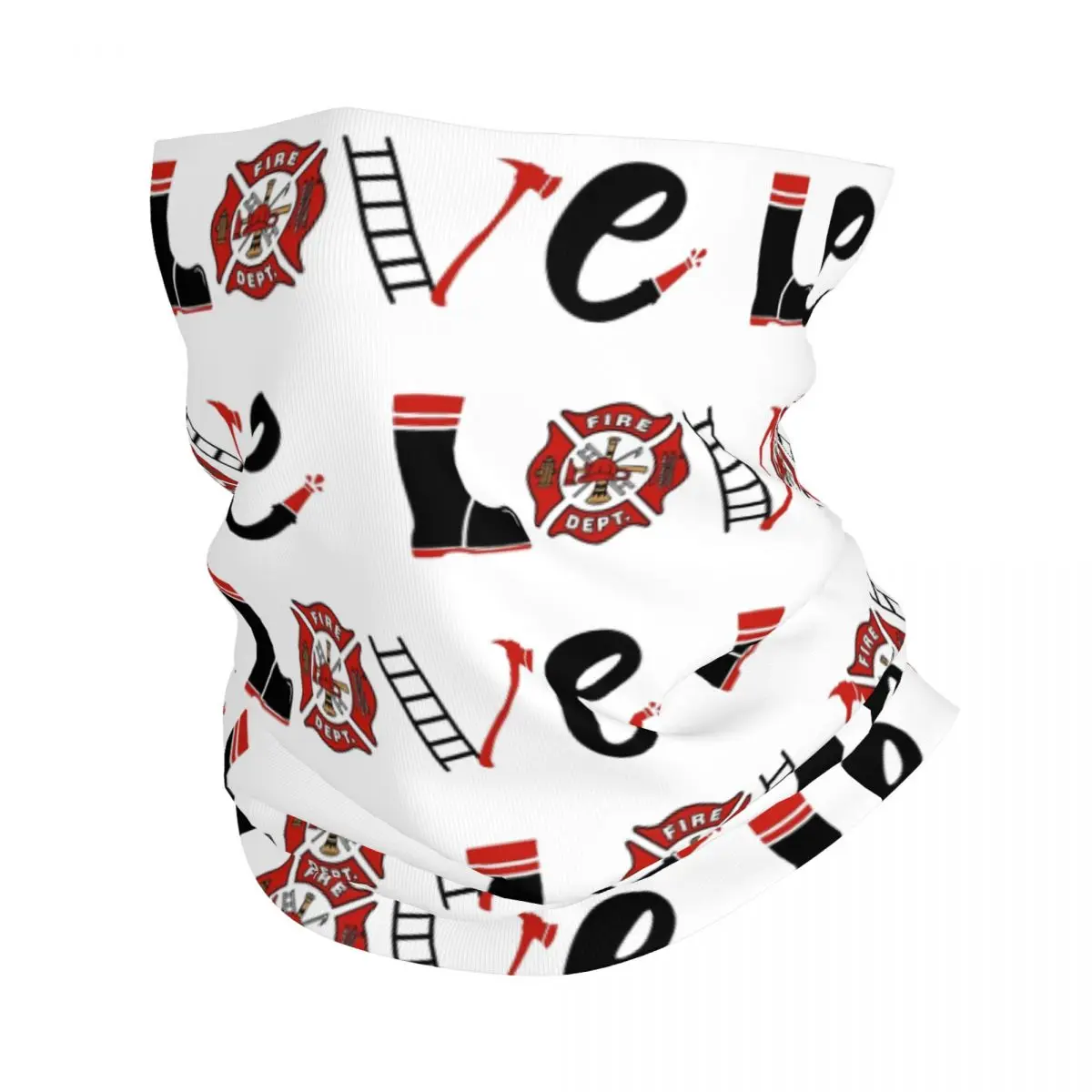 Love Firefighter Fire Rescue Bandana Neck Cover Balaclavas Wrap Scarf Multifunctional Headband Running for Men Women Adult