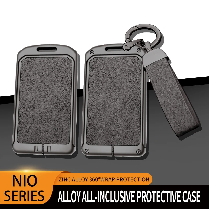 

New Zinc Alloy Leather Car NFC Card Key Case Cover Holder Fob Protector Shell for NIO ET5 ET7 ES7 EC7 ES6 EC6 2019 ES8 2018