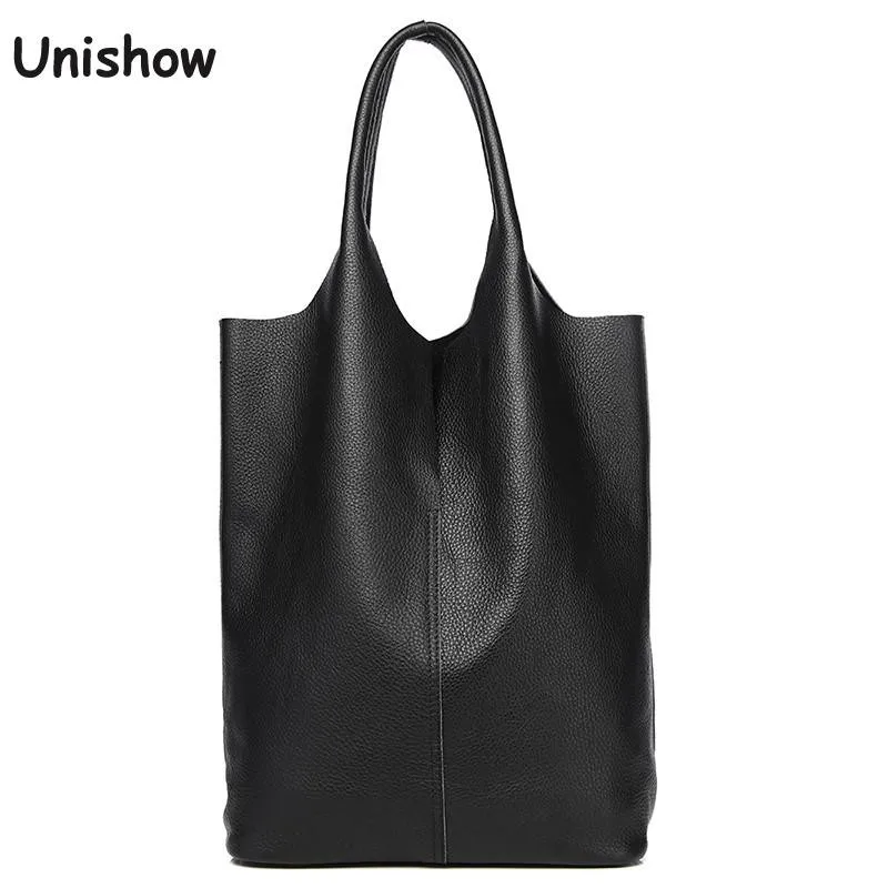 Luxury Soft Genuine Leather Women Shoulder Bag Natural Leather Casual Female Totes Bag Brand Designer Large Lady Handbag Cowhide