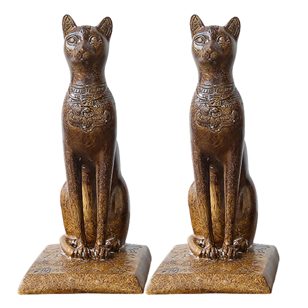 

1Pair Adorable Cartoon Resin Bookend Egyptian Cat Thicken Non-Slip Modern Home Office Book Organizer Resin Bookend