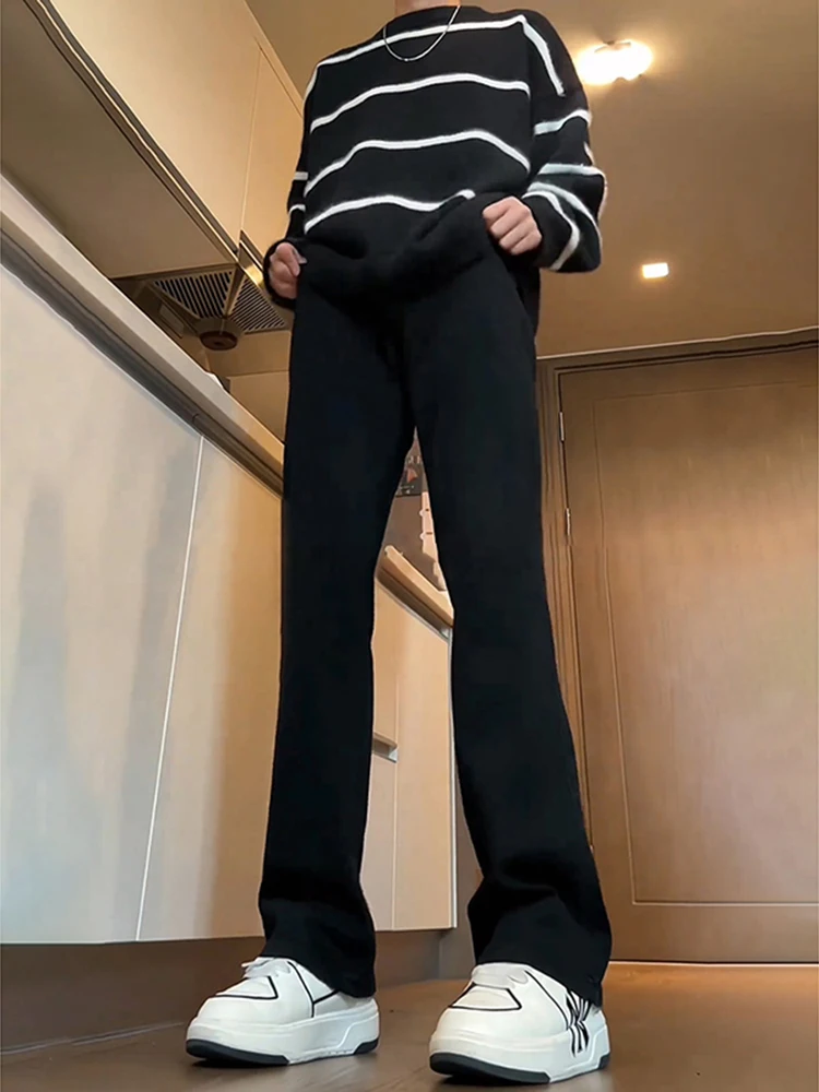 

Bla Straight Leg Jeans High Waist Trousers for Tall Men American High Street Sle Youth Faion Wear Resistant Casual Jeans
