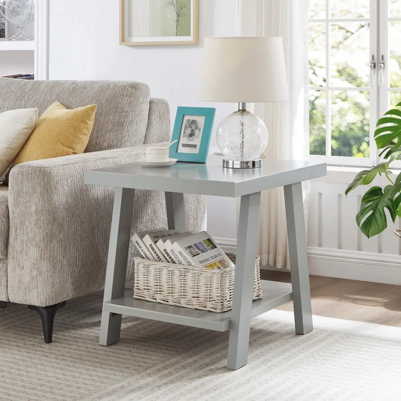 

Athens Gray Wood End Table with Contemporary Design