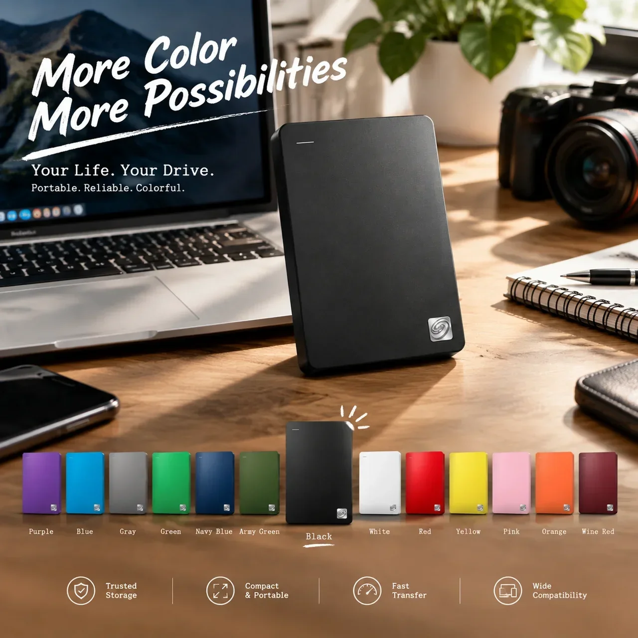 500GB 4TB 2TB 1TB Slim Portable SSD Encrypted Backup Mac PC Laptop Pocket Size Speed Unleashed Advanced 2TB