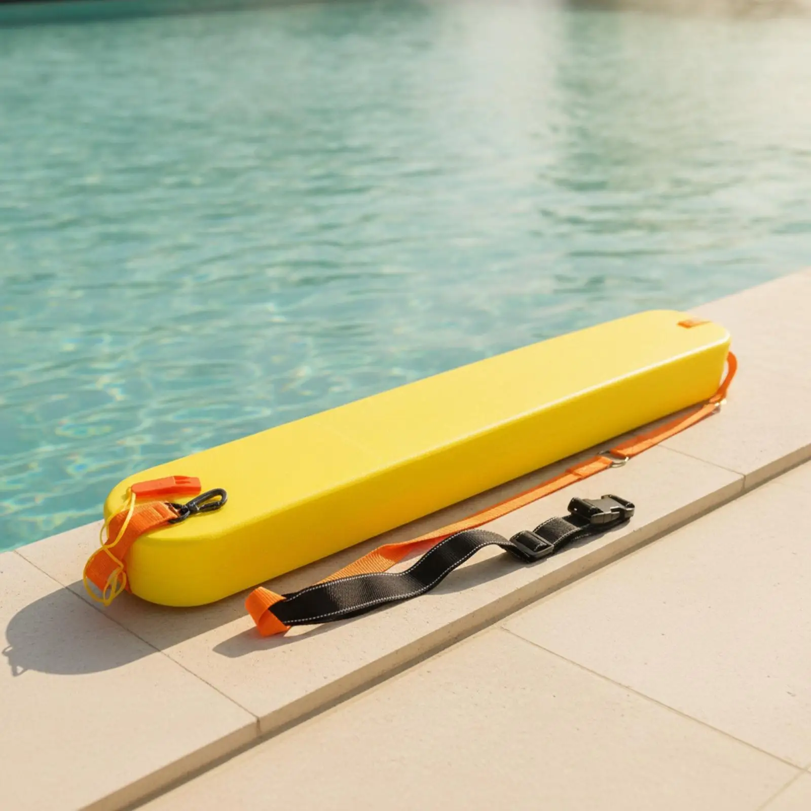 Rescue Buoy with Strap Molded Foam Rescue Tube Buoy Non-Inflatable High-Buoyancy for Lifeguards, Pool Safety, Swim Training