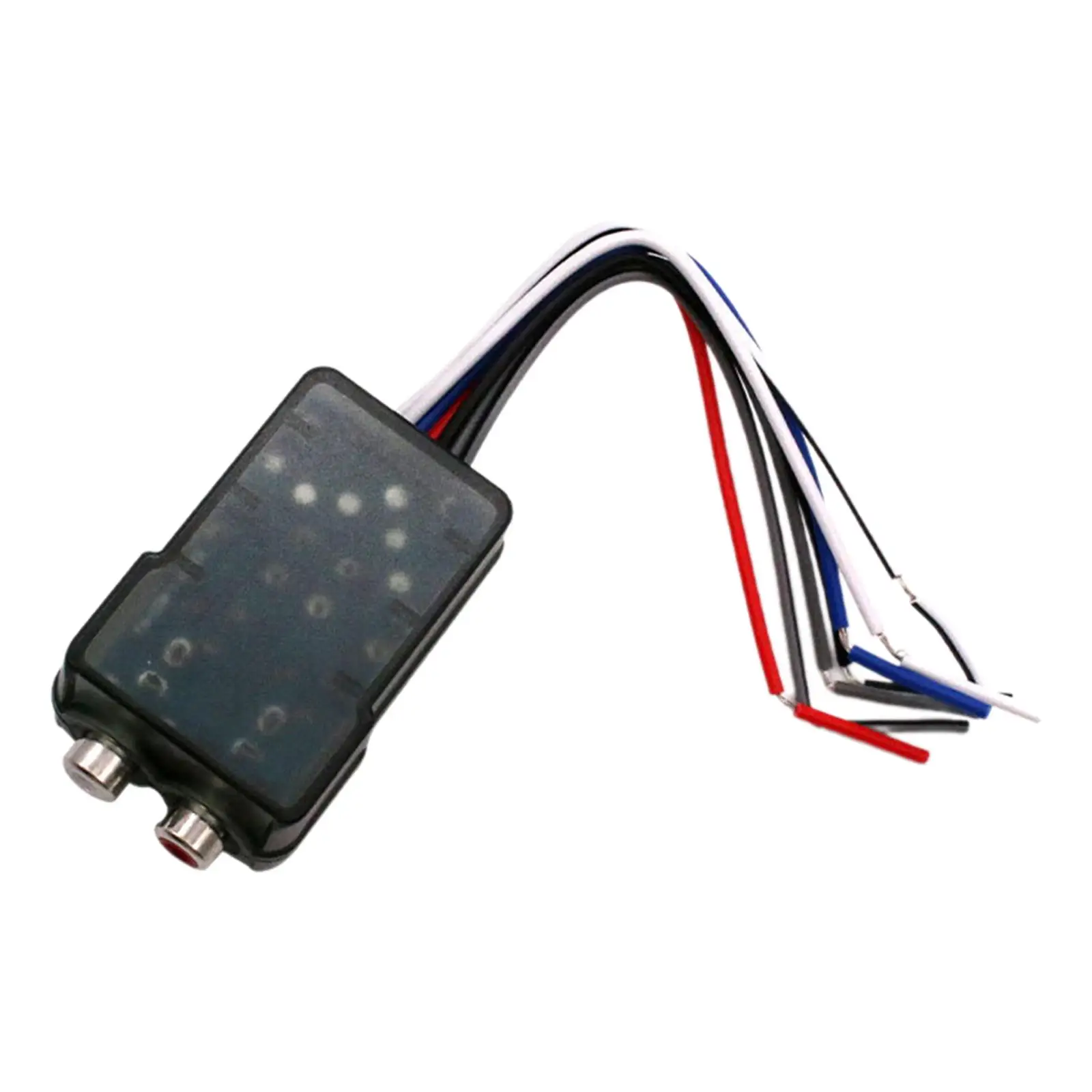High to Low Speaker Impedance Converter Compact Gray Plastic Audio Adapter for Car Sound Enhancement