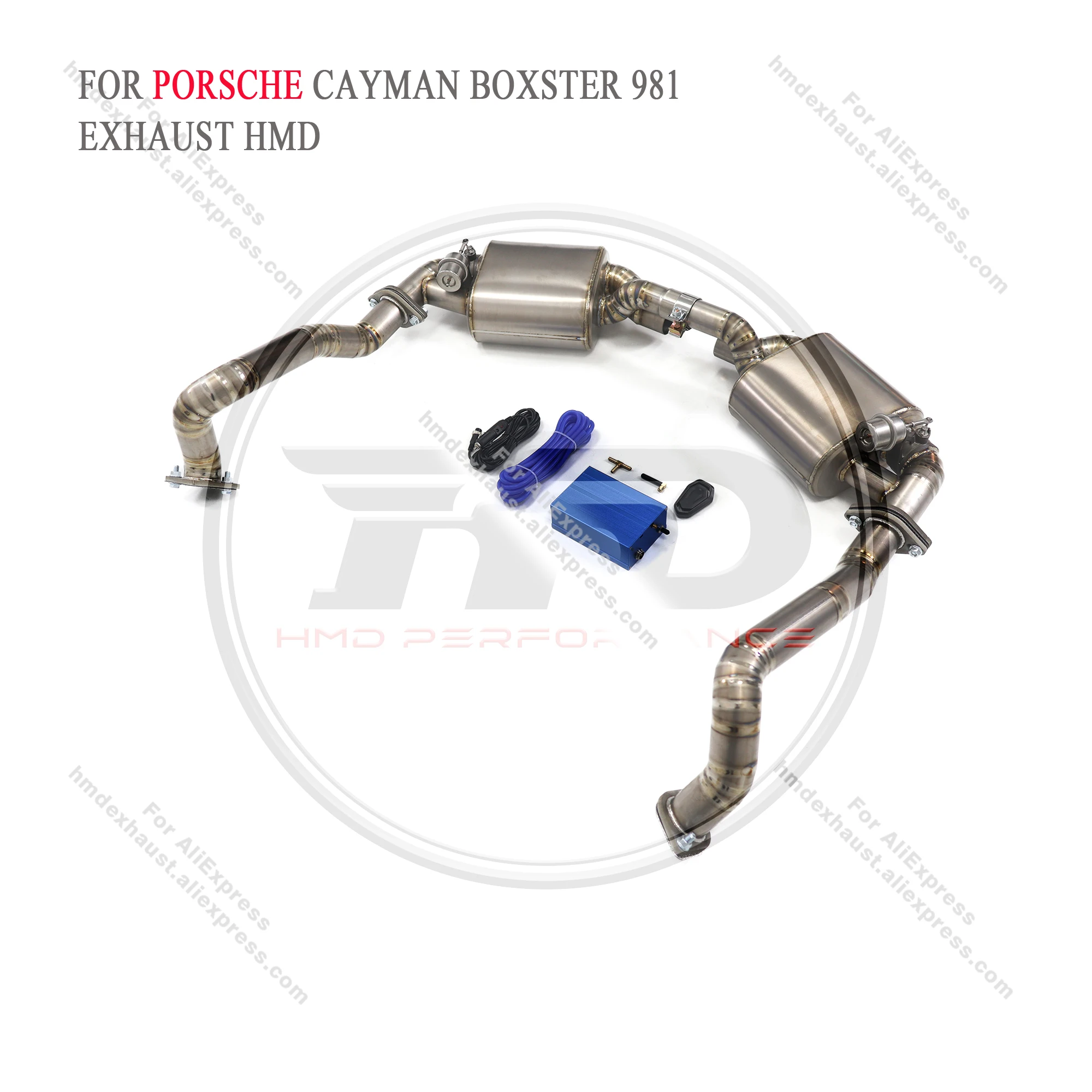 HMD Titanium Alloy Exhaust System Performance Valve Catback For Porsche Cayman Boxster S GTS 981 3.4L 2013-2016 Muffler For Car