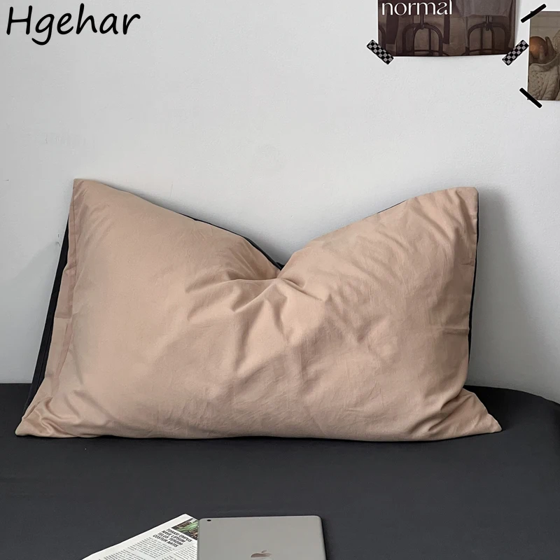 48*74cm Pillowcase Contrast Color Simple Washable Single Adults Skin-friendly Removable Bedroom Qualified Cover Nordic Style