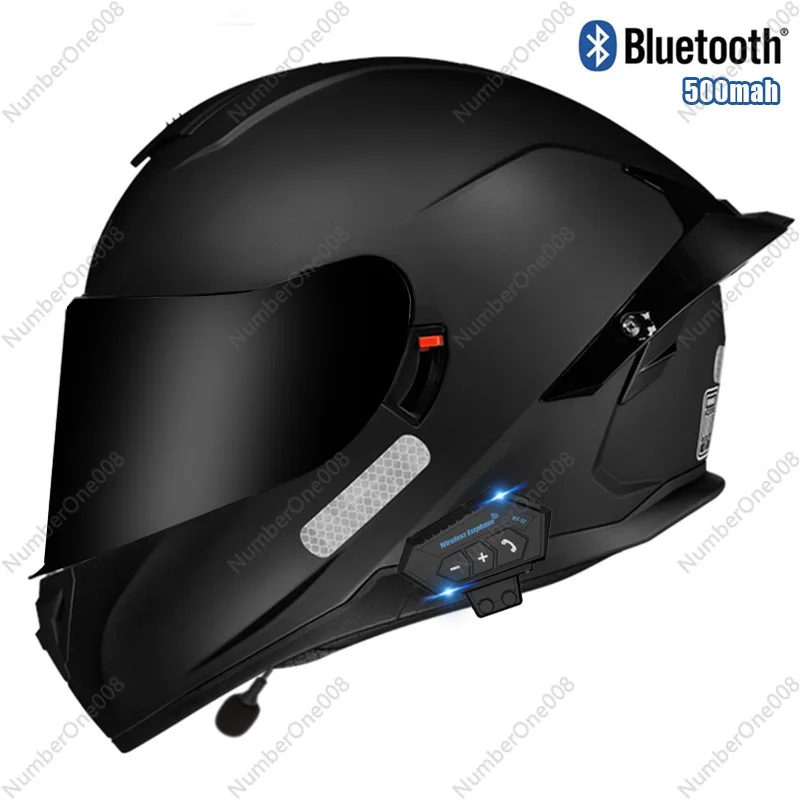 

3C/Dot Certified Double Lens Large Tail Bluetooth Full Face Helmet