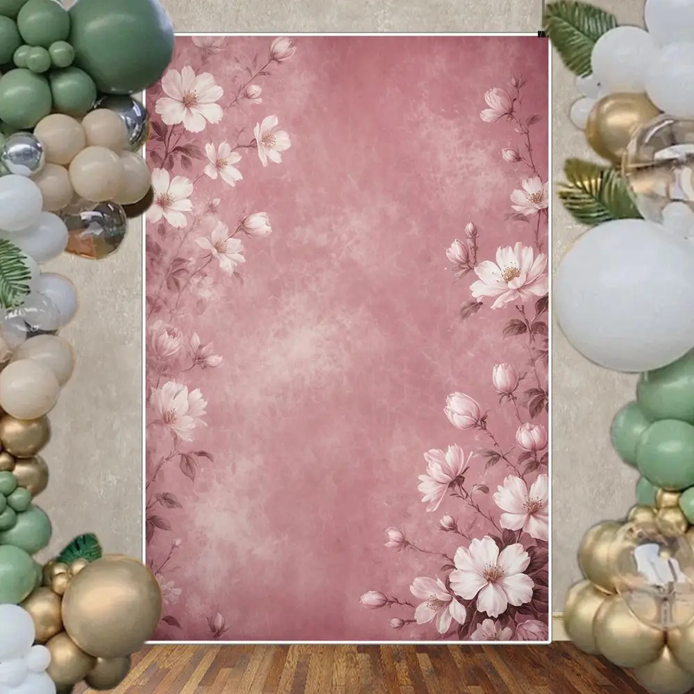 MOON.QG Vintage Photo Wallpaper Backdrop Floral Flower Gradient Color Photography Background Portrait Studio Wall shooting Props