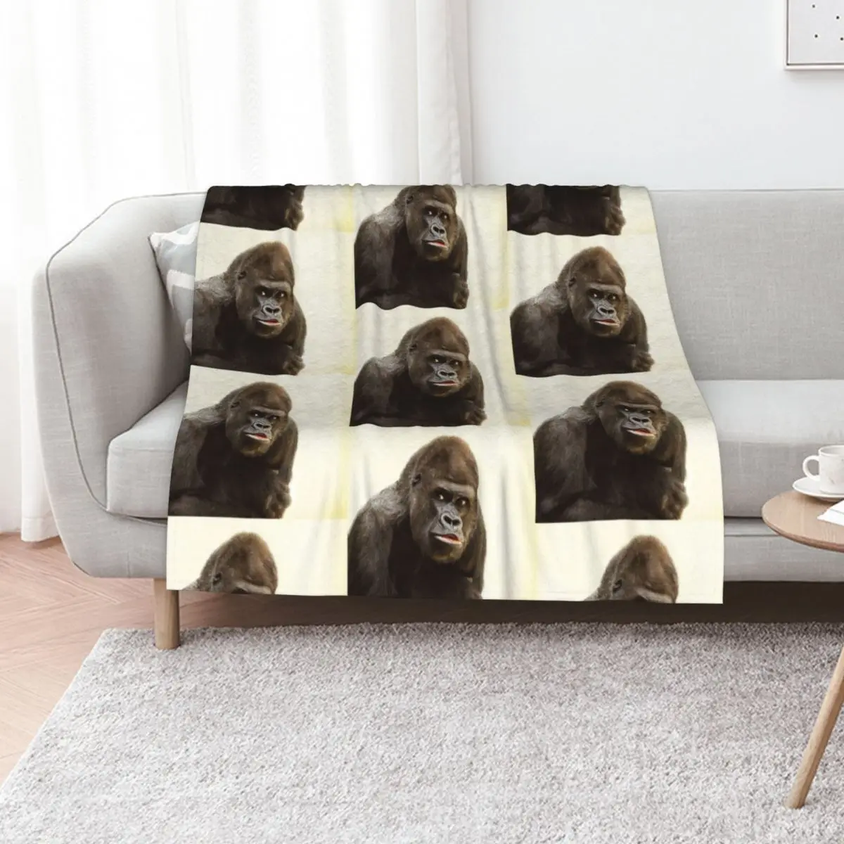 

Gorilla King Throw Blanket Warm For Sofa Thin Soft Beds Furry Blankets