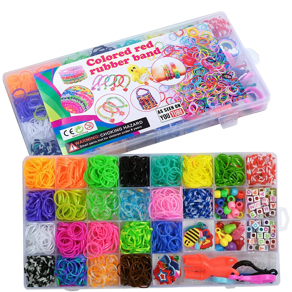 1 set/box Rubber Loom Band Bracelet Kit Colorful Beads&Tool Set for DIY Jewery Making Girls Friendship Bracelets Christmas Gifts