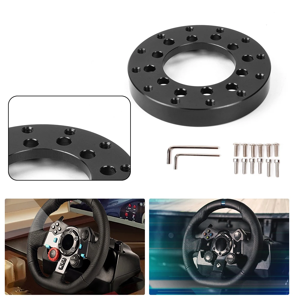 MUGE-New 70MM 24 Hole Adapter For Logitech G27 G25 PCD Racing Car Game Modificatio Steering Wheel Adapter Plate QR036