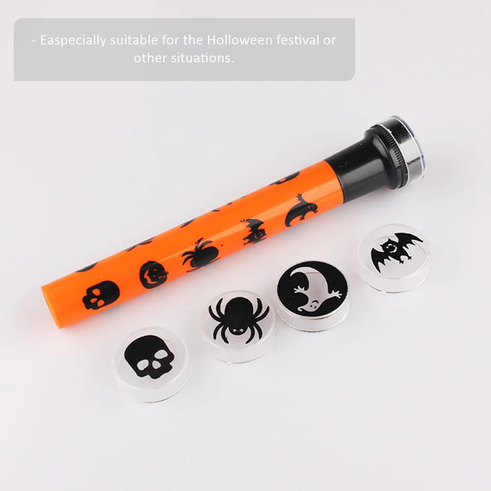 

Halloween Projection Flashlight 5 Sets Toy Plastic Child Projector Haunted House Pumpkin Ghost Pattern Night Light