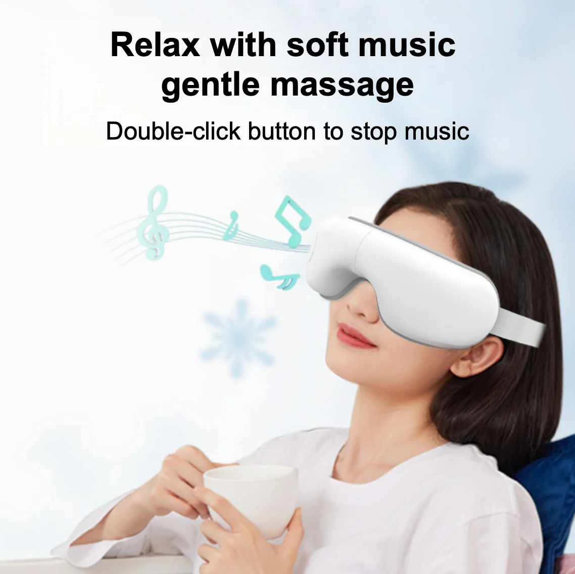 Portable Foldable Eye Mask with Airbag Compression And Rubbing Relaxation Function to Alleviate Eye Muscle Fatigue