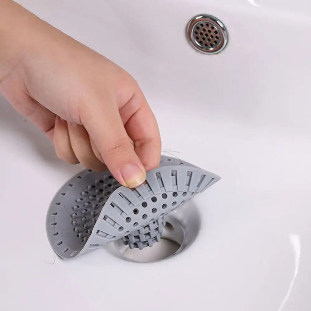 

2pcs Anti-blocking Sink Strainer Round Shape Soft Drain Filter Silicone Hair Filtration Floor Drain Waste Catcher Kitchen