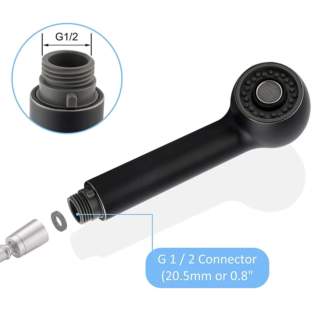 صنبور المطبخ دش رئيس بخاخ قابل للسحب مع زر الضغط التبديل 2 طرق المياه ABS المطبخ الحنفية سحب رأس دش G1/2 #4