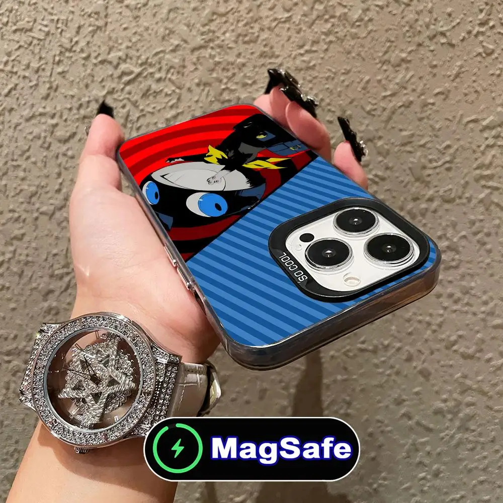 مورغانا منى حافظة هاتف محمول آيفون 16 15 14 13 12 11 برو ماكس بلس MagSafe طباعة ملونة شفافة غطاء فاخر جميل