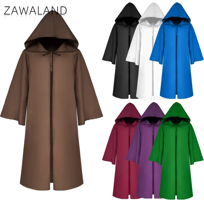 

Halloween Medieval Hooded Robe Parent-child Stage Performance Costumes Wizard Cosplay Cloak with Hats Vintage Gothic Cape Coats