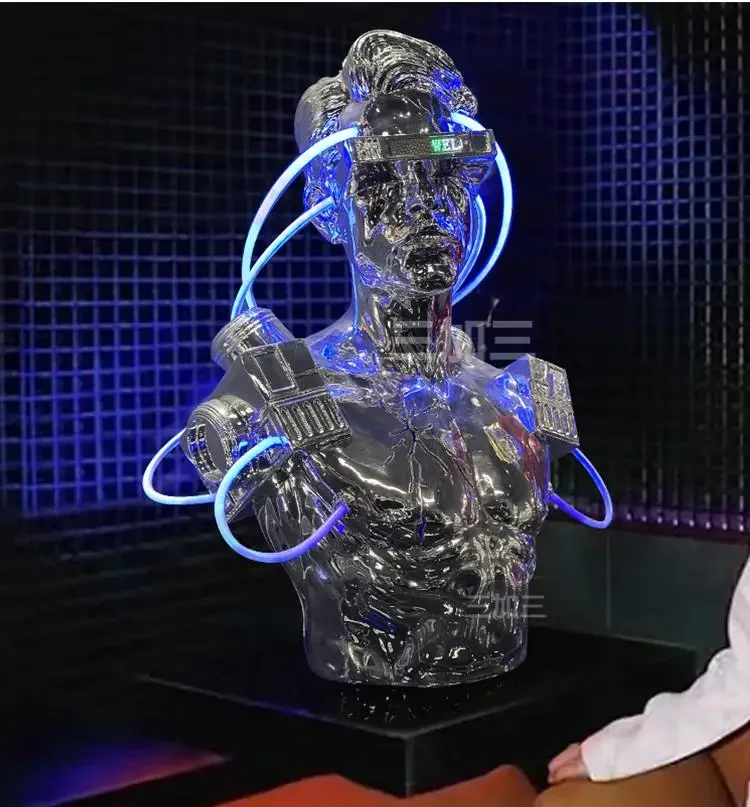 Popular Product FRP Prometheus Luminous Figure Sculpture Bar KTV Restaurant Club Decoration Head Ornament