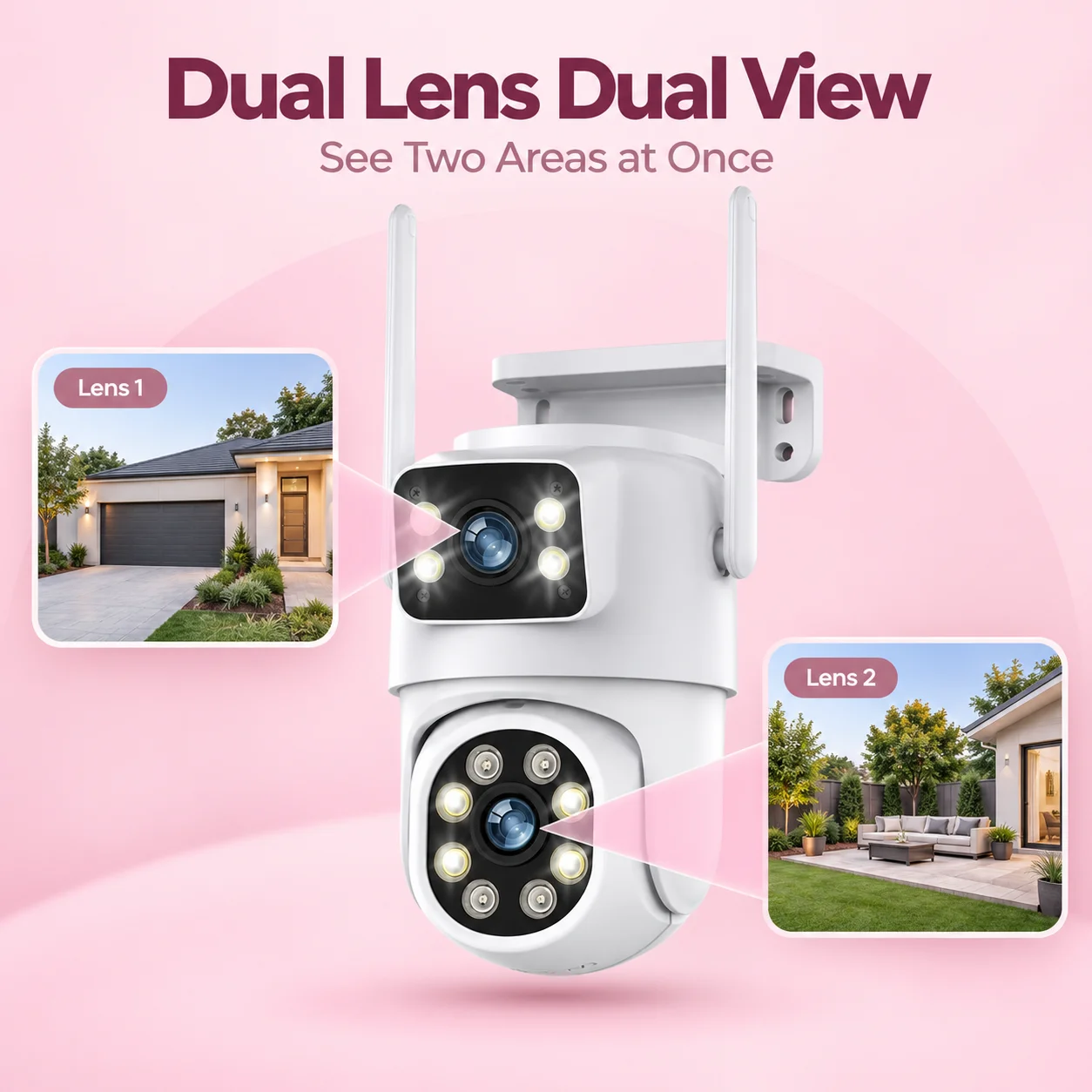 8mp  4K Dual Lens 10CH Wireless Wifi PTZ Camera Security System CCTV Video Surveillance Kit NVR Outdoor Two-Way Audio AI Trackin