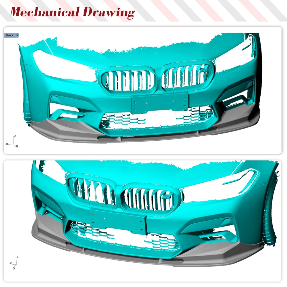 For BMW F90 M5 LCI 2021- 2023 Carbon Fiber Car Front Bumper Lip Spoiler Front Spoiler Splitters Bumper Guard Car Body Kits