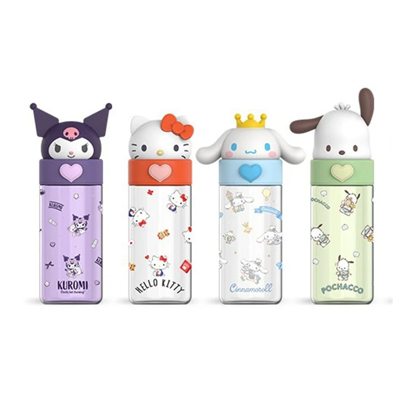 

500ML Sanrio Cinnamoroll Plastic Cup Anime Kuromi Melody Cartoon Kawaii Sports Water Bottle Coffee Kids Water Bottle Gift