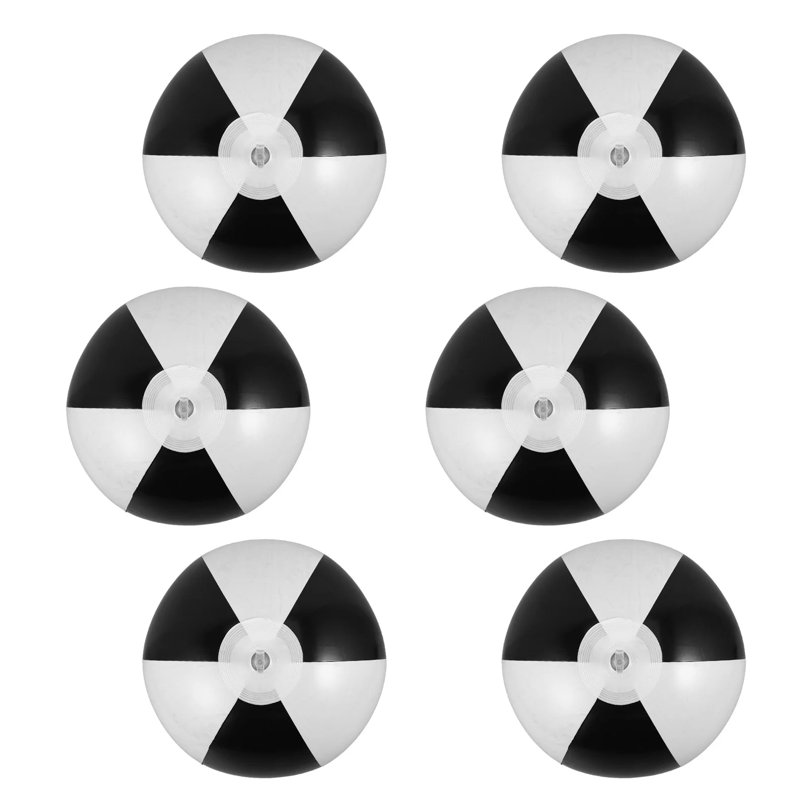 Balles de plage gonflables, 6 pièces, noires et blanches, 36cm, légères, pour enfants, fête à la piscine, jeux amusants en plein air, jouets de plage