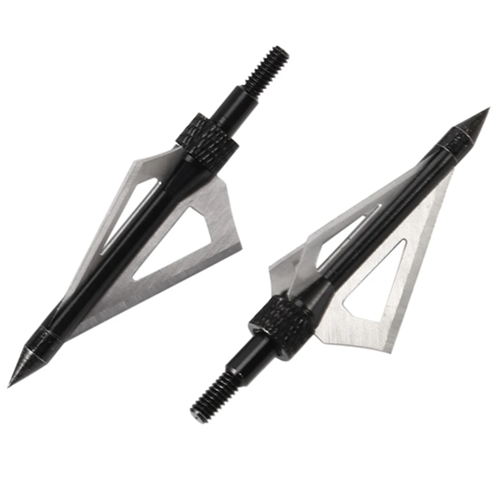 18 Pcs Metal Hunting Archery Broadheads 100 Grain 3 Blades Blades Arrowheads Compatible with Crossbow and Compound Bow